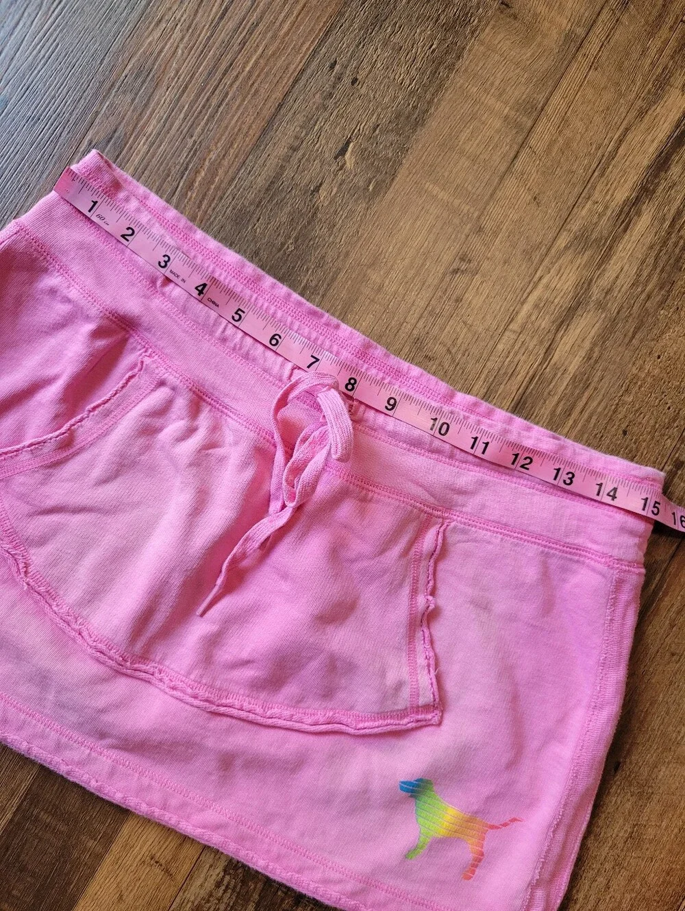 Y2K Victoria's Secret PINK Cotton Rainbow Love Pink Rainbow Dog Mini Skirt